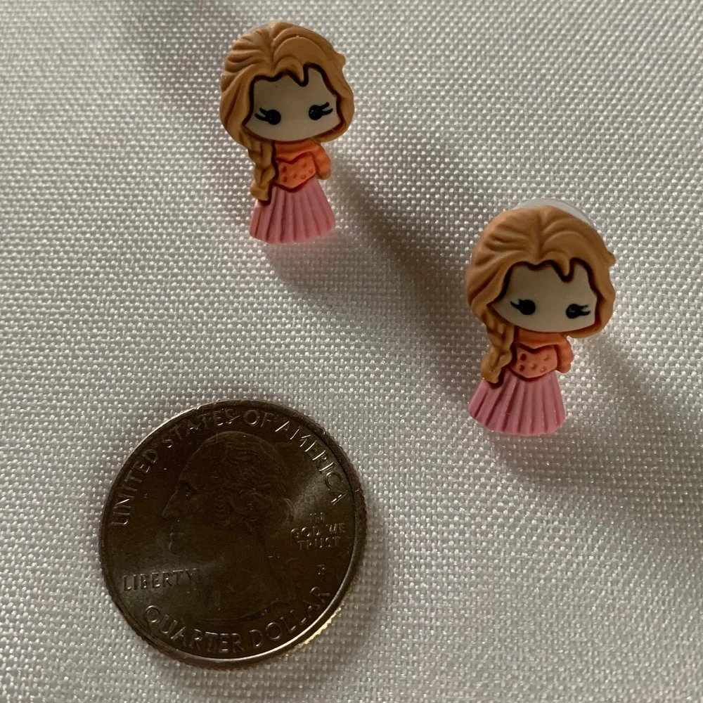 NWT. Handmade Pierced Pretty Princess Earrings for Girls!  For ages 5 and up!